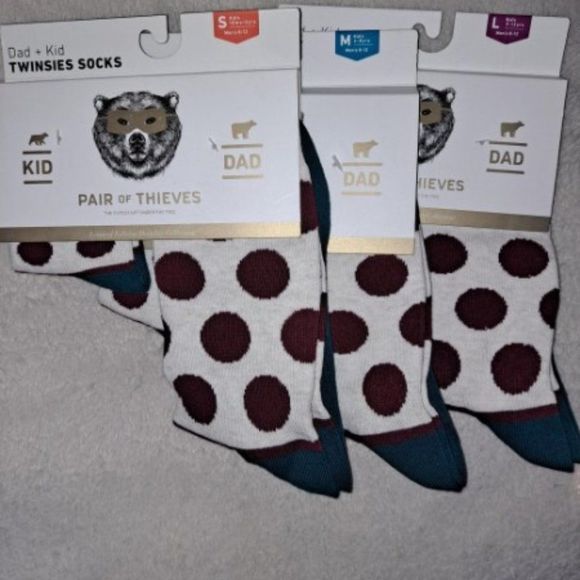 Pair of Thieves Men's Holiday Dot Striped Dad + Kid Casual Socks - Picture 2 of 2